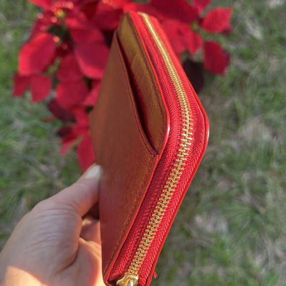 Kate Spade Cedar Street Lacey Patent Leather Red Wallet - Picture 5 of 16